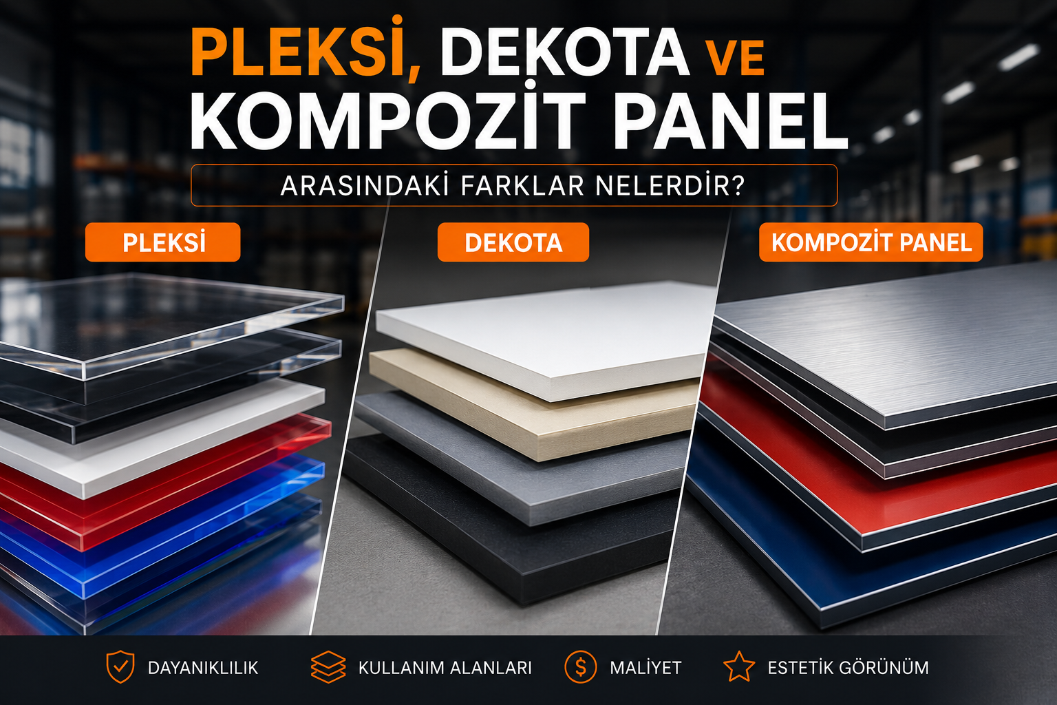 Pleksi, Dekota ve Kompozit Panel Arasındaki Farklar Nelerdir?