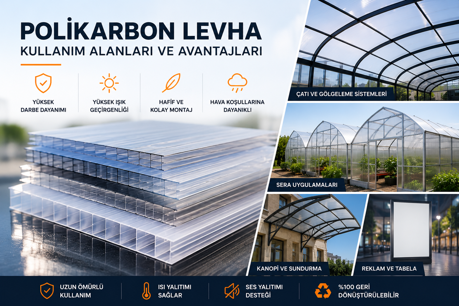 Polikarbon Levha Kullanım Alanları ve Avantajları
